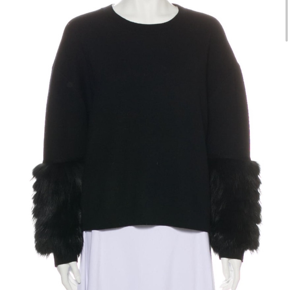 Alice + Olivia sweater with fur trim